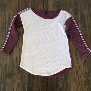 J Crew Linen Colorblock Baseball T-shirt XS